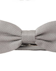 Dolce & Gabbana Chic Gray Silk Bow Tie