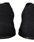 Dolce & Gabbana Elegant Jacquard Black Loafers Slide On Flats