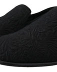 Dolce & Gabbana Elegant Jacquard Black Loafers Slide On Flats