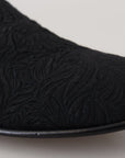 Dolce & Gabbana Elegant Jacquard Black Loafers Slide On Flats