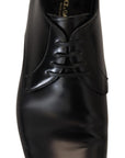 Dolce & Gabbana Elegant Black Leather Derby Shoes