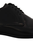 Dolce & Gabbana Elegant Black Leather Derby Shoes