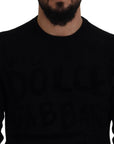 Dolce & Gabbana Elegant Black Logo Wool Sweater