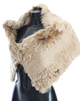 Dolce & Gabbana Elegant Alpaca Fur Shoulder Wrap in Beige