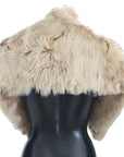 Dolce & Gabbana Elegant Alpaca Fur Shoulder Wrap in Beige