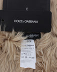 Dolce & Gabbana Elegant Alpaca Fur Shoulder Wrap in Beige