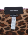 Dolce & Gabbana Exquisite Leopard Print Lambskin Fur Scarf