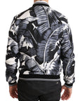 Dolce & Gabbana Elegant Banana Leaf Print Silk Bomber Jacket