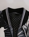 Dolce & Gabbana Elegant Banana Leaf Print Silk Bomber Jacket