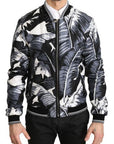 Dolce & Gabbana Elegant Banana Leaf Print Silk Bomber Jacket