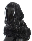 Dolce & Gabbana Elegant Black Sequined Hooded Scarf Wrap