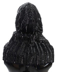 Dolce & Gabbana Elegant Black Sequined Hooded Scarf Wrap