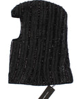 Dolce & Gabbana Elegant Black Sequined Hooded Scarf Wrap