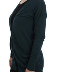 PINK MEMORIES Elegant Green Cotton Cardigan Sweater