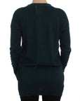 PINK MEMORIES Elegant Green Cotton Cardigan Sweater