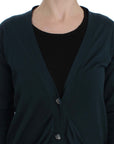 PINK MEMORIES Elegant Green Cotton Cardigan Sweater