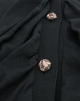 PINK MEMORIES Elegant Green Cotton Cardigan Sweater