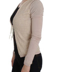 PINK MEMORIES Elegant Pink Wrap Sweater Cotton Knit