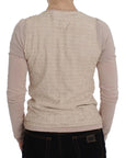 PINK MEMORIES Elegant Pink Wrap Sweater Cotton Knit