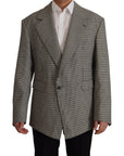 Dolce & Gabbana Elegant Gray Checkered Wool Blazer
