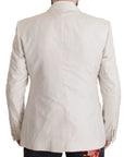 Dolce & Gabbana Elegant Light Gray Silk Blend Suit Jacket Set