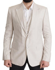 Dolce & Gabbana Elegant Light Gray Silk Blend Suit Jacket Set