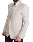 Dolce & Gabbana Elegant Light Gray Silk Blend Suit Jacket Set