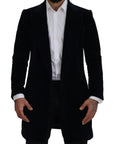 Dolce & Gabbana Elegant Black Cotton Long Cardigan Jacket