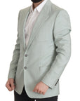 Dolce & Gabbana Elegant Mint Green Silk-Cashmere Blazer