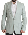 Dolce & Gabbana Elegant Mint Green Silk-Cashmere Blazer