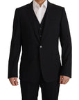 Dolce & Gabbana Elegant Black Martini Blazer and Vest Ensemble