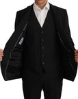 Dolce & Gabbana Elegant Black Martini Blazer and Vest Ensemble