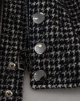 Dolce & Gabbana Multicolor Houndstooth Leather Bomber Jacket