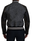 Dolce & Gabbana Multicolor Houndstooth Leather Bomber Jacket