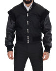Dolce & Gabbana Elegant Black Crystal-Embellished Bomber Jacket