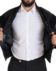 Dolce & Gabbana Elegant Black Crystal-Embellished Bomber Jacket