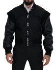 Dolce & Gabbana Elegant Black Crystal-Embellished Bomber Jacket