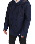 Dolce & Gabbana Elegant Double-Breasted Blue Parka Jacket
