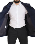 Dolce & Gabbana Elegant Double-Breasted Blue Parka Jacket
