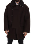 Dolce & Gabbana Elegant Dark Brown Shearling Coat Jacket
