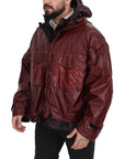 Dolce & Gabbana Elegant Bordeaux Full Zip Hooded Jacket