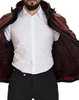 Dolce & Gabbana Elegant Bordeaux Full Zip Hooded Jacket