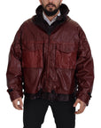 Dolce & Gabbana Elegant Bordeaux Full Zip Hooded Jacket
