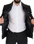Dolce & Gabbana Elegant Full Zip Black Wool Blend Jacket