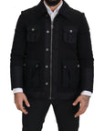 Dolce & Gabbana Elegant Full Zip Black Wool Blend Jacket