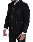 Dolce & Gabbana Elegant Full Zip Black Wool Blend Jacket