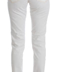 Cavalli Chic White Slim Fit Denim