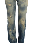Cavalli Elegant Slim Bootcut Blue Jeans
