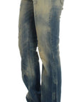 Cavalli Elegant Slim Bootcut Blue Jeans