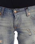 Cavalli Elegant Slim Bootcut Blue Jeans